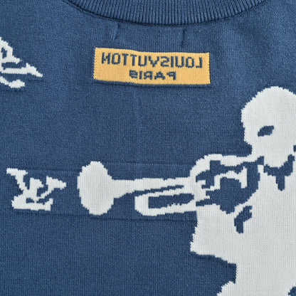 Louis Vuitton Flying Monogram Knit Sweater – Steel Blue