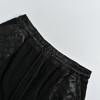 Louis Vuitton Monogram Panel Contrast Shorts — All Black