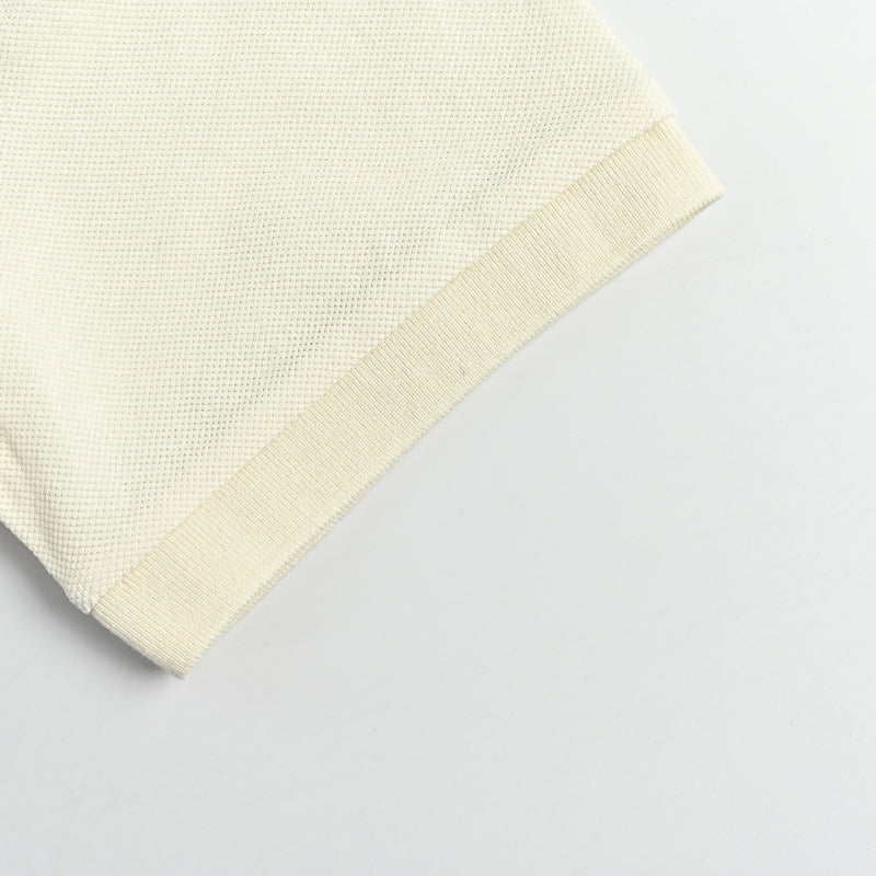 Gucci Ivory Purple-Stripe Collar Piqué Polo Shirt