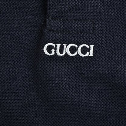 Gucci Navy Stripe-Collar Piqué Polo Shirt