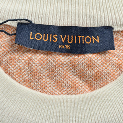 Louis Vuitton Giant Damier Jacquard Knit Sweater – Cream & Orange