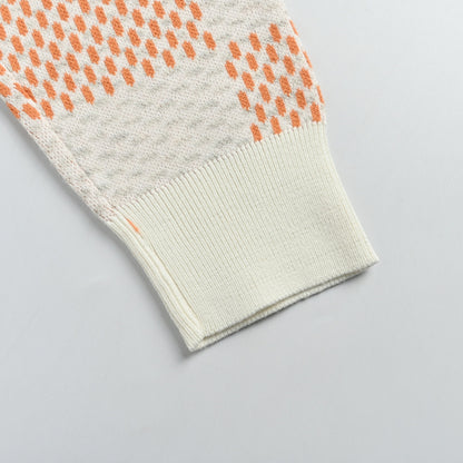 Louis Vuitton Giant Damier Jacquard Knit Sweater – Cream & Orange