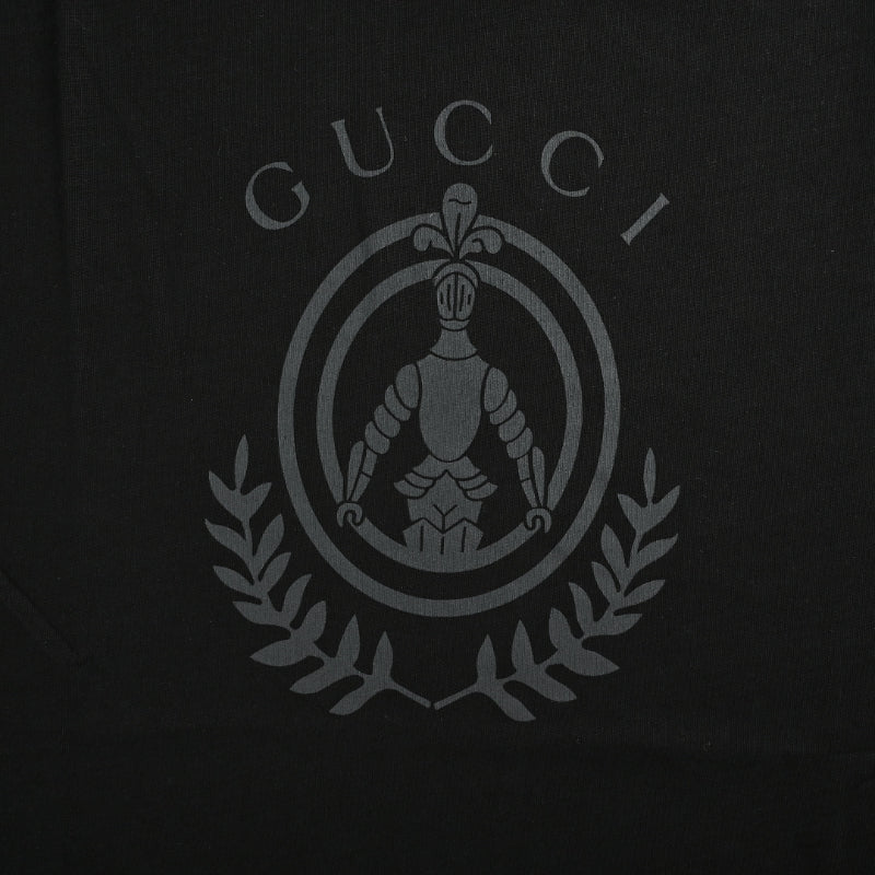 Gucci Black Tonal Knight Crest Graphic Tee
