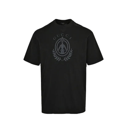 Gucci Black Tonal Knight Crest Graphic Tee