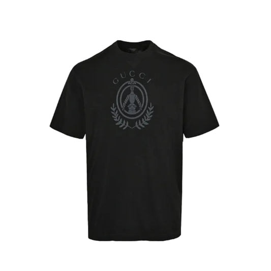 Gucci Black Tonal Knight Crest Graphic Tee