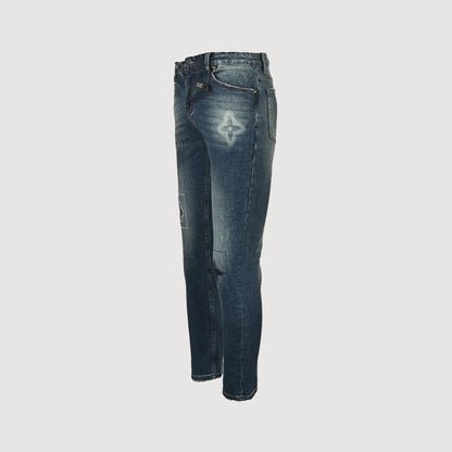 Louis Vuitton Monogram Patch Slim Jeans — Dark Wash