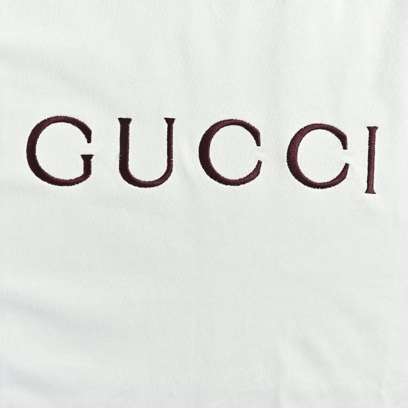 Gucci White Serif Wordmark Tee