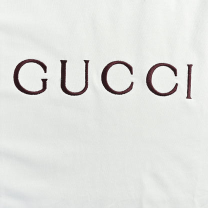 Gucci White Serif Wordmark Tee