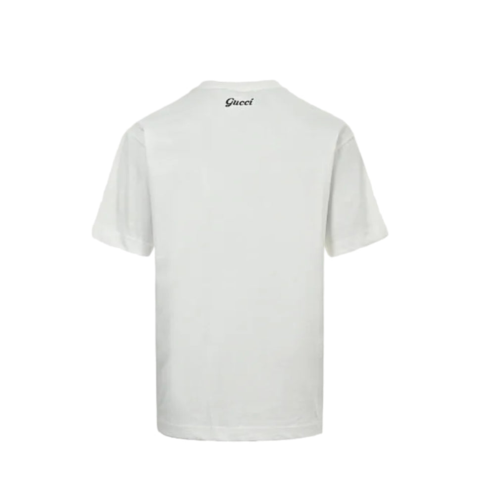 Gucci White Serif Wordmark Tee