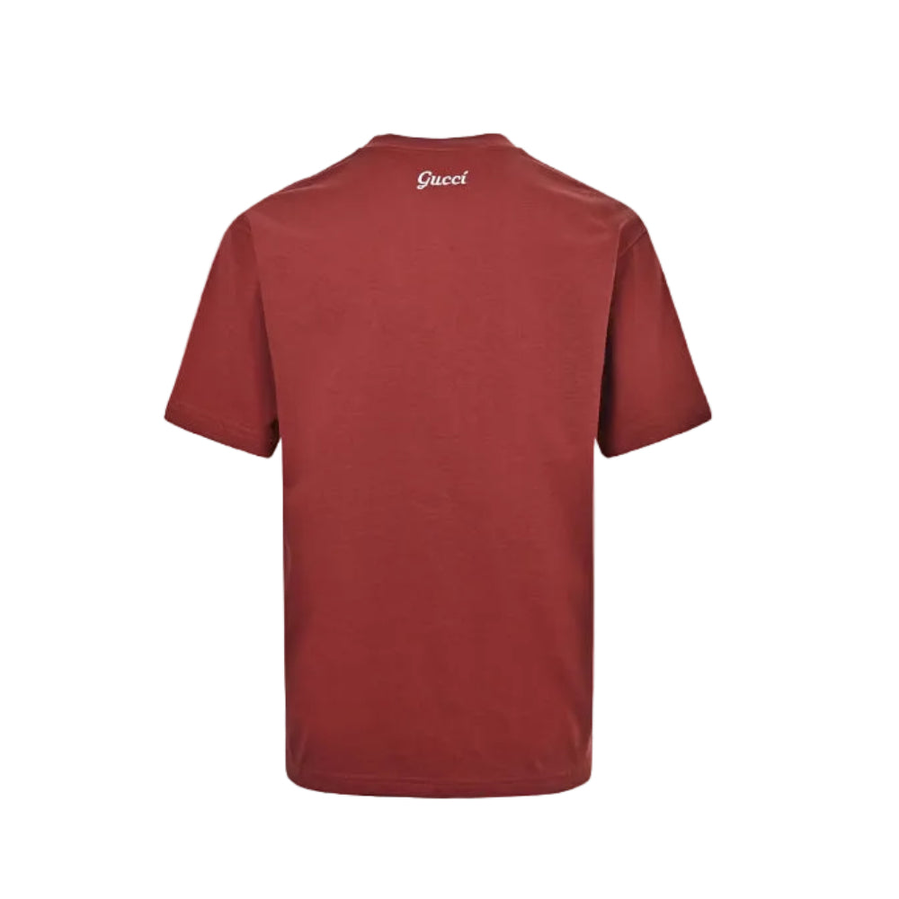 Gucci Brick Red Serif Wordmark Tee