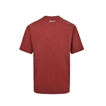 Gucci Brick Red Serif Wordmark Tee
