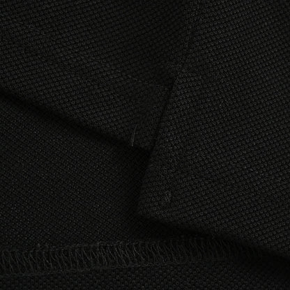 Gucci Black Piqué Stripe Chest Band Wordmark Embroidered Polo Shirt