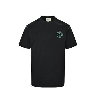 Gucci Black Embroidered Circle-Crest Tee