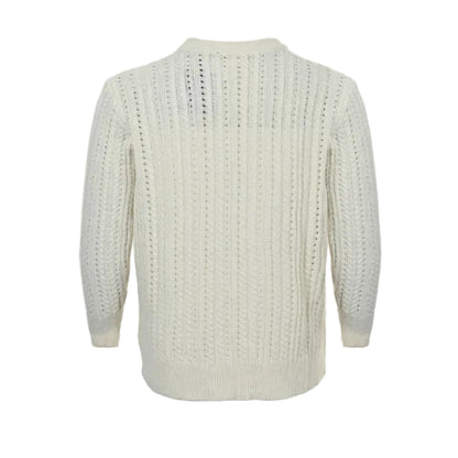 Louis Vuitton Monogram Flower Pointelle Cable Knit Turtleneck – Cream
