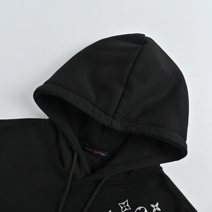 Louis Vuitton Monogram Diamond Scatter Embroidery Hoodie – Black