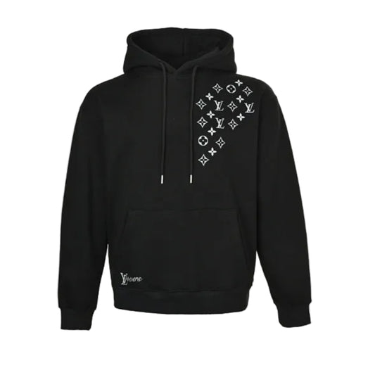 Louis Vuitton Monogram Diamond Scatter Embroidery Hoodie – Black