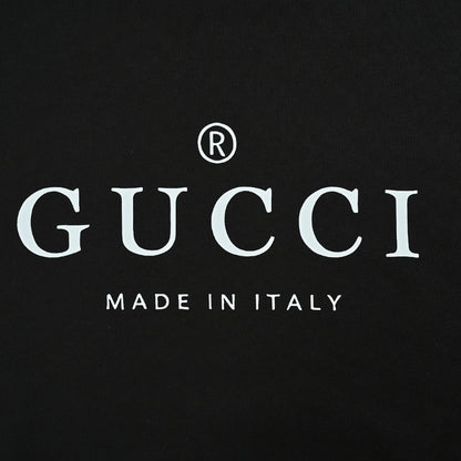 Gucci Black Heavyweight Cotton Serif Logo Print Crewneck Sweatshirt