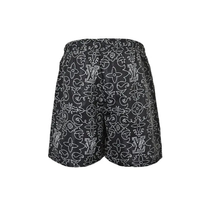 Louis Vuitton Monogram Line-Art Swim Shorts — Black