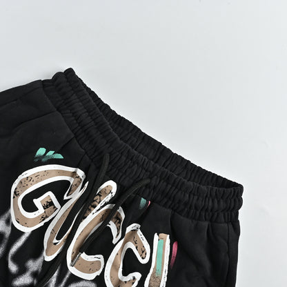 Gucci Graffiti Collab Graphic Shorts – Black