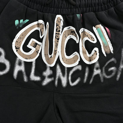 Gucci Graffiti Collab Graphic Shorts – Black