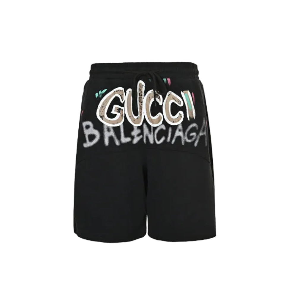 Gucci Graffiti Collab Graphic Shorts – Black