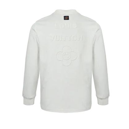 Louis Vuitton Tonal Back Print Mock Neck Sweatshirt – Cream