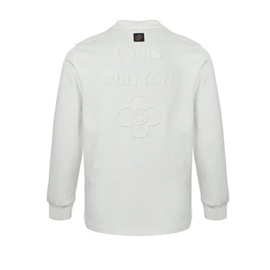 Louis Vuitton Tonal Back Print Mock Neck Sweatshirt – Cream