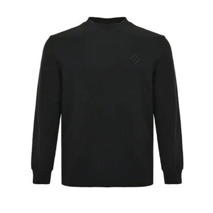 Louis Vuitton Tonal Back Print Mock Neck Sweatshirt – Black