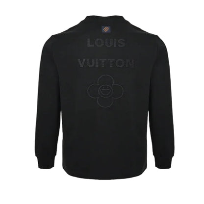 Louis Vuitton Tonal Back Print Mock Neck Sweatshirt – Black