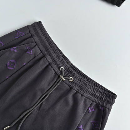 Louis Vuitton Monogram Side-Stripe Cargo Shorts — Charcoal
