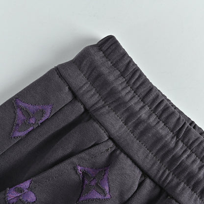 Louis Vuitton Monogram Side-Stripe Cargo Shorts — Charcoal