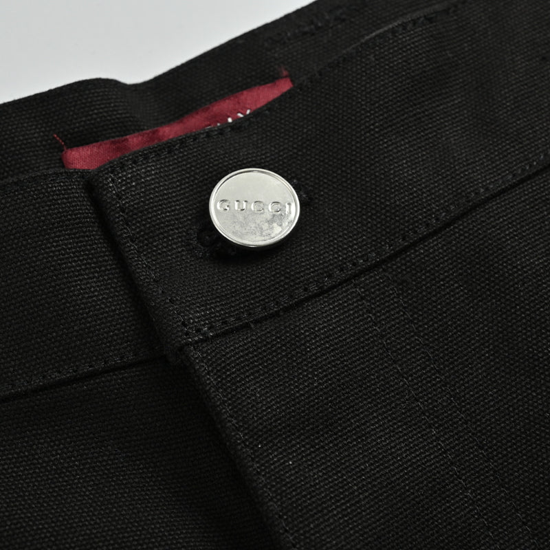 Gucci Black Wide-Leg Tailored Trousers with Contrast Lining