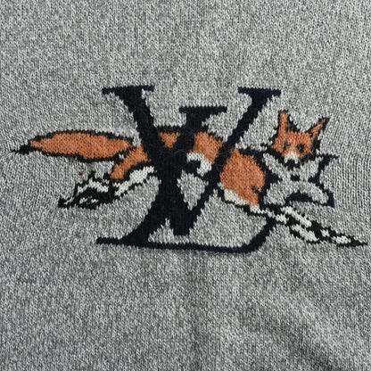 Louis Vuitton  Fox Jacquard Chunky Knit Sweater – Grey