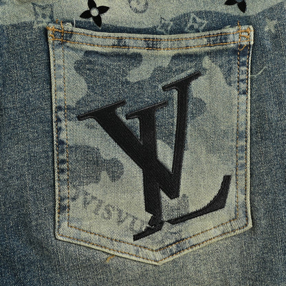 Louis Vuitton Heavy Wash Slim Jeans — Vintage Blue Grey