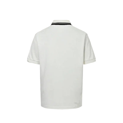 Gucci Ivory Double-Stripe Collar GG Badge Pocket Piqué Polo
