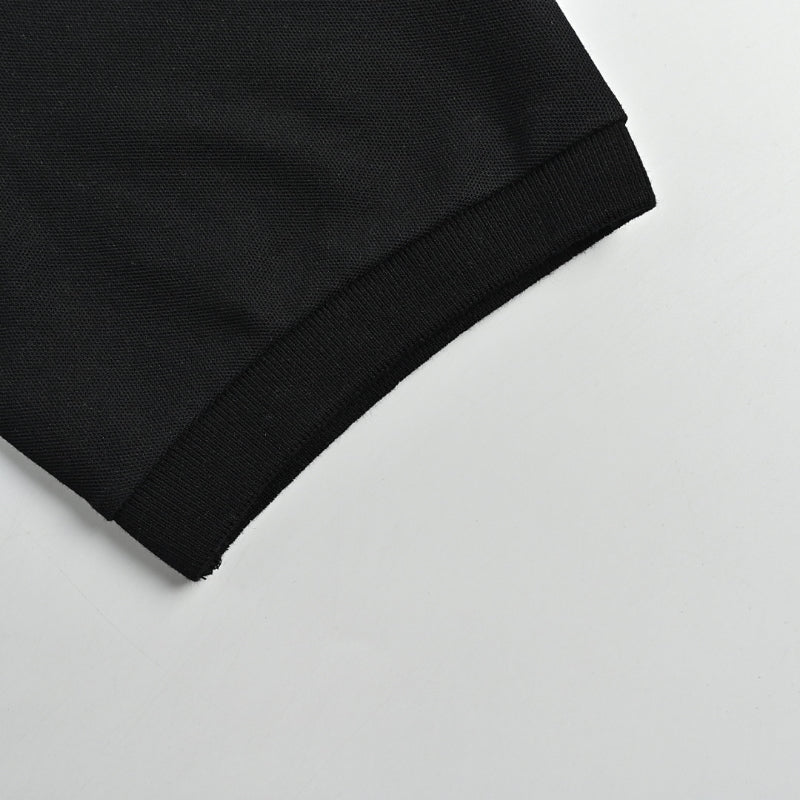 Gucci Black Double-Stripe Collar GG Badge Piqué Polo