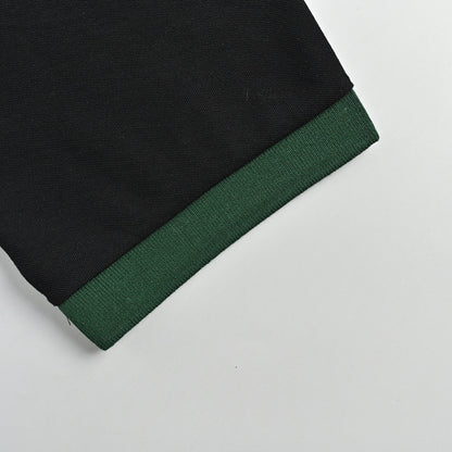 Gucci Black Web Stripe Collar Piqué Polo