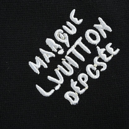 Louis Vuitton Marque Script Rib-Waist Shorts — Black