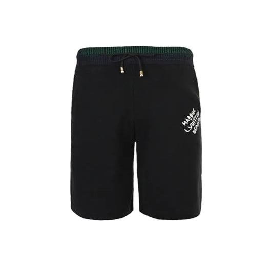 Louis Vuitton Marque Script Rib-Waist Shorts — Black