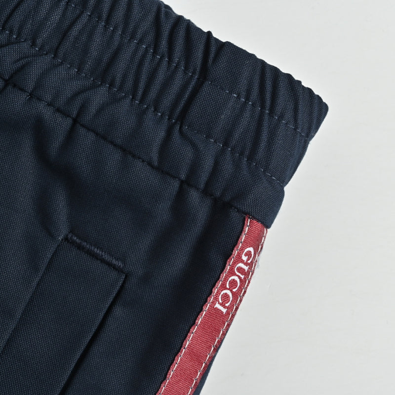 Gucci Navy Side-Tape Relaxed Trousers