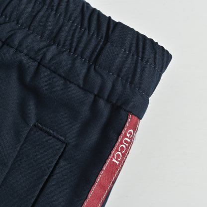 Gucci Navy Side-Tape Relaxed Trousers