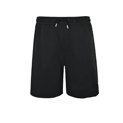 Louis Vuitton Signature Script Embroidered Shorts — Black