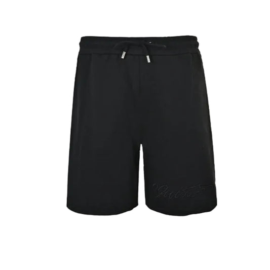 Louis Vuitton Signature Script Embroidered Shorts — Black