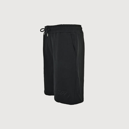 Louis Vuitton Signature Script Embroidered Shorts — Black