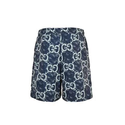 Gucci All-Over Washed Dual-Letter Jacquard Swim Shorts – Navy