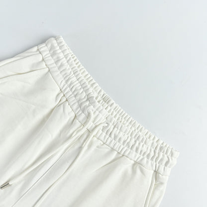 Louis Vuitton Signature Script Embroidered Shorts — Cream