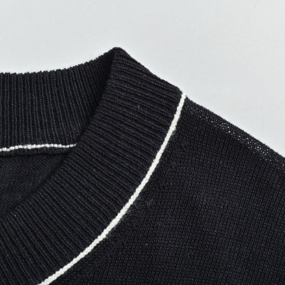 Gucci Charcoal Lightweight Knit Script Crest Embroidered Tee