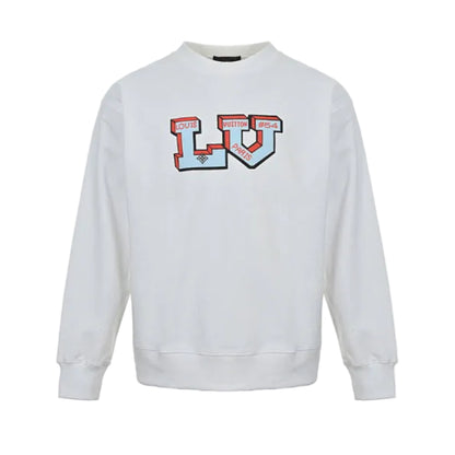 Louis Vuitton Collegiate 3D Letter Embroidery Crewneck – White