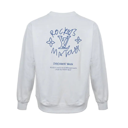 Louis Vuitton Hand-Drawn Badge Embroidery Crewneck – White