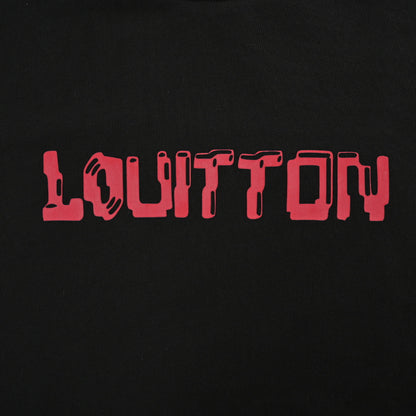 Louis Vuitton Hand-Drawn Logo Embroidery Crewneck – Black